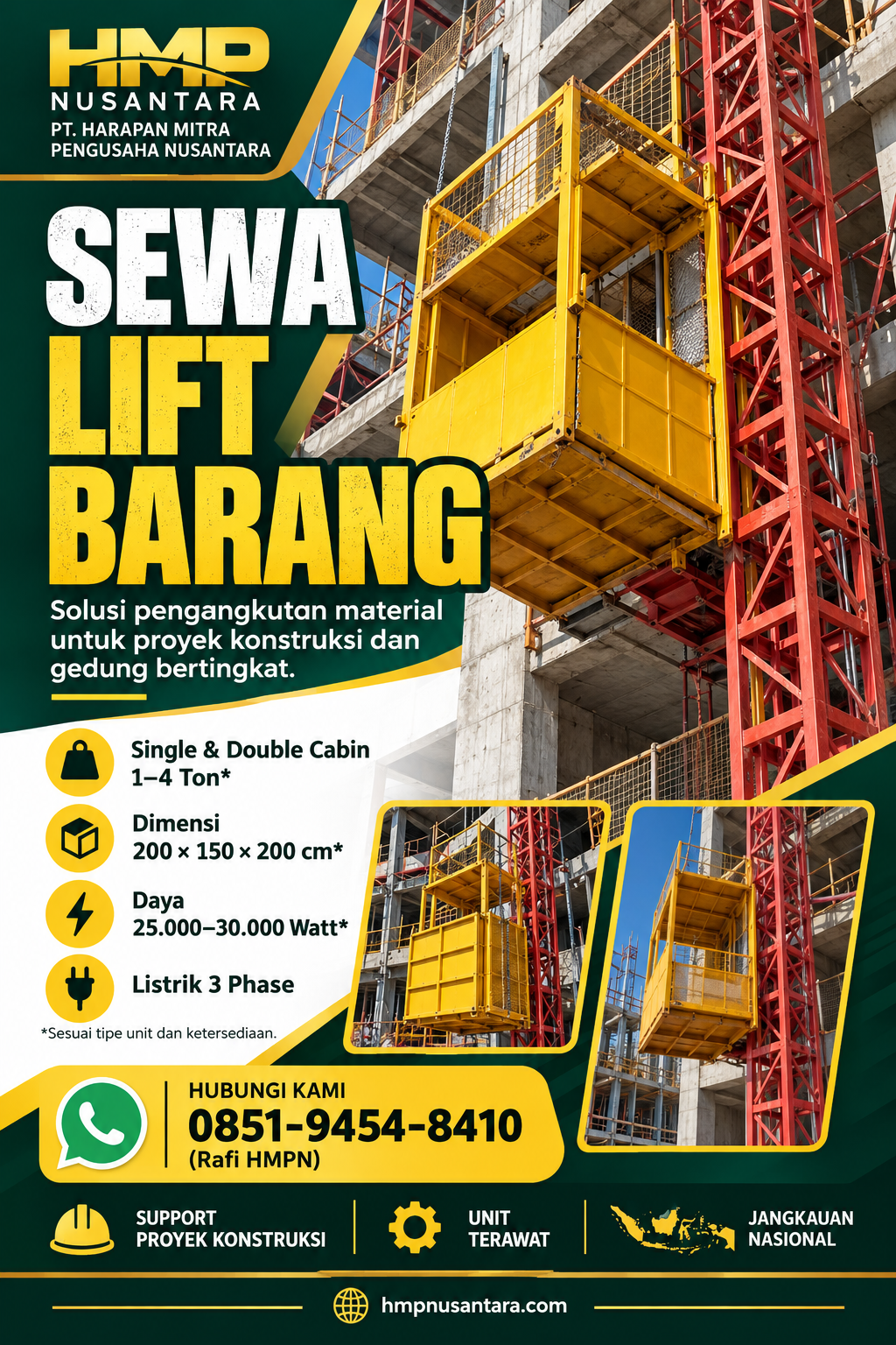 Sewa Alimak Proyek Langsa - Lift Alimak HMP Nusantara